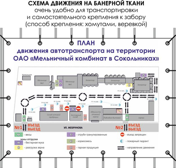 Схема движения (тип c, 1х1 метр, банер) - Охрана труда на строительных площадках - Схемы движения - Магазин охраны труда и техники безопасности stroiplakat.ru