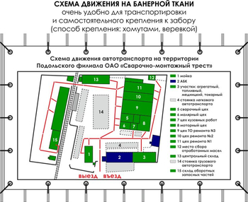 Схема движения (3х1,5 метра, банер) - Схемы движения автотранспорта - Магазин охраны труда и техники безопасности stroiplakat.ru